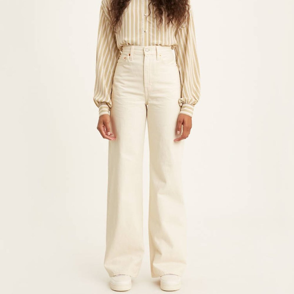 Ribcage Wide Leg Jeans - Ecru